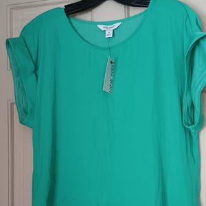 Nine West Seafoam Green Cap Sleeve Women's Blouse NWT Size Medium
